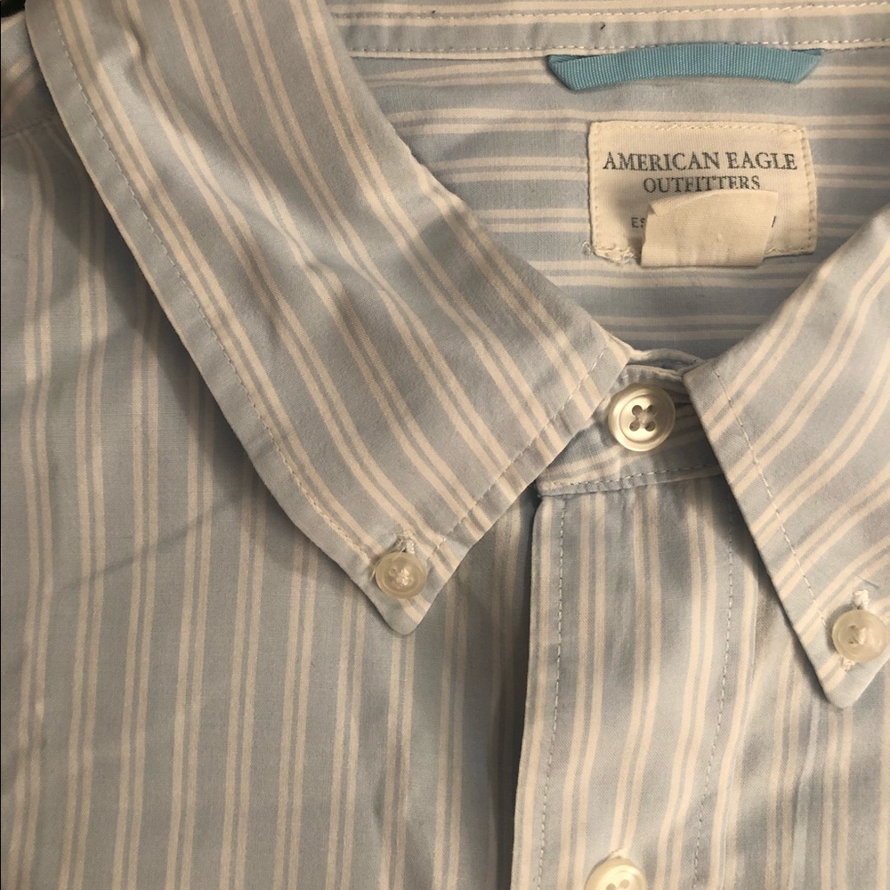 American Eagle long-sleeve stripe button-up shirt